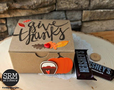 SRM Stickers Blog - Give Thanks Gift Box - #giftbox #kraftbox #quickcard #thanksgiving #DIY