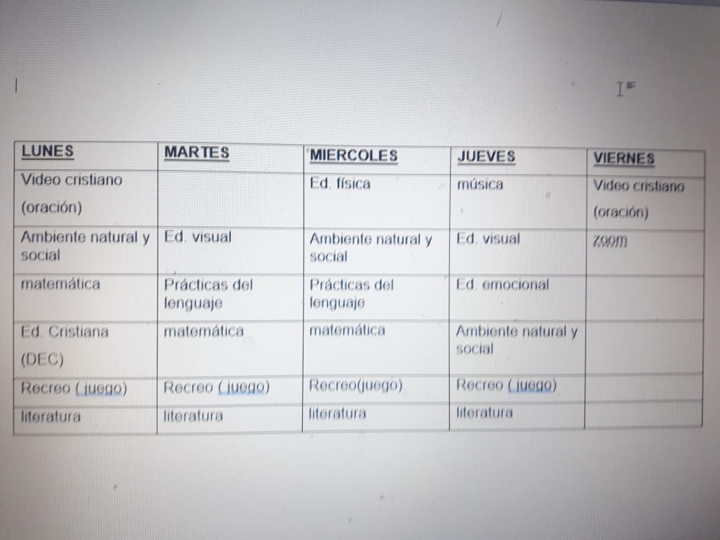 Agenda semanal