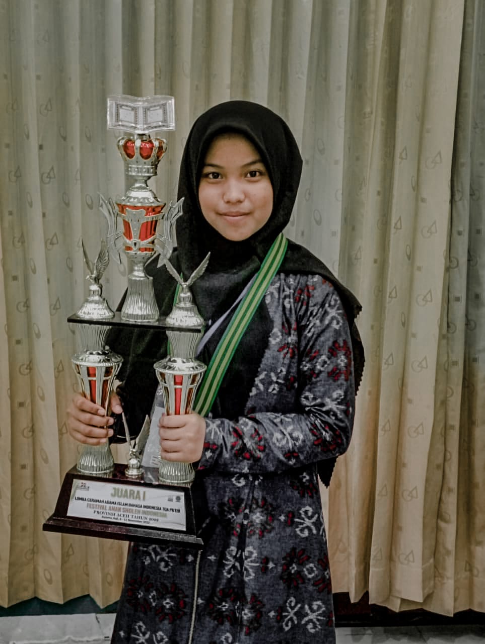 Selamat! Nayla Azkiani Raih Juara I Ceramah TQA FASI Provinsi Aceh