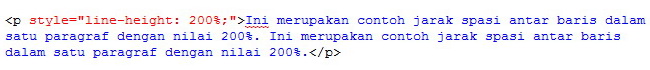 contoh jarak spasi antar baris dalam satu paragraf dengan nilai 200%