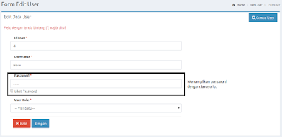 Menampilkan Password di Textfield dengan JavaScript