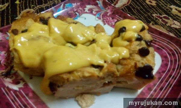 RESEPI BERASASKAN ROTI: PUDING ROTI BAKAR + SOS KASTARD