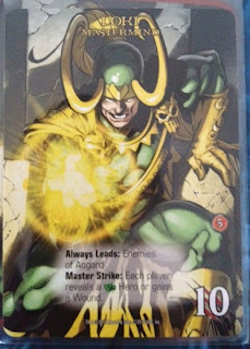 Loki card from the Marvel deck building game Legendary