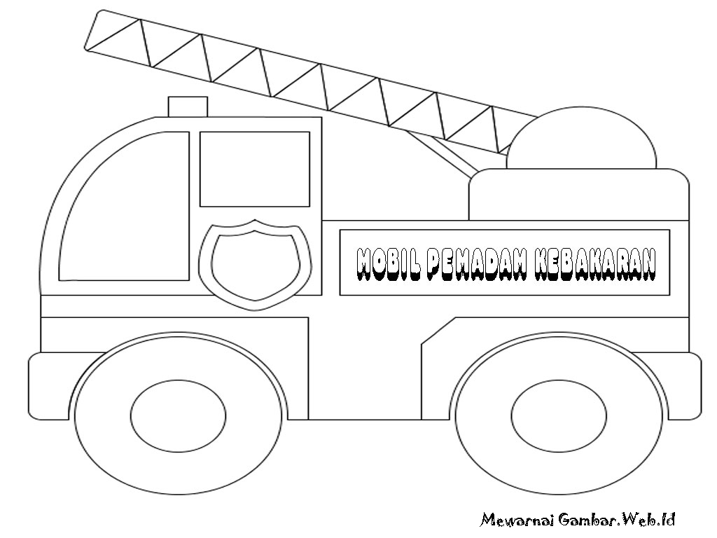 Mewarnai Gambar Mobil  Pemadam  Kebakaran  Mewarnai Gambar