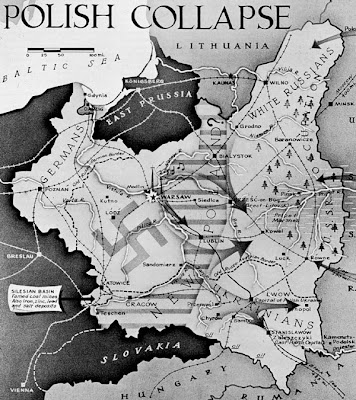 Map Of Poland 1939. World War II-era map of the