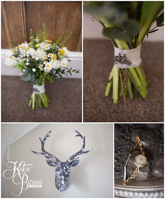 daisy wedding bouquet, rustic wedding, the plough alnwick, alnwick treehouse wedding, alnwick treehouse, katie byram photography, alnwick gardens wedding, northumberland wedding venue, relaxed wedding photography, quirky wedding photographer