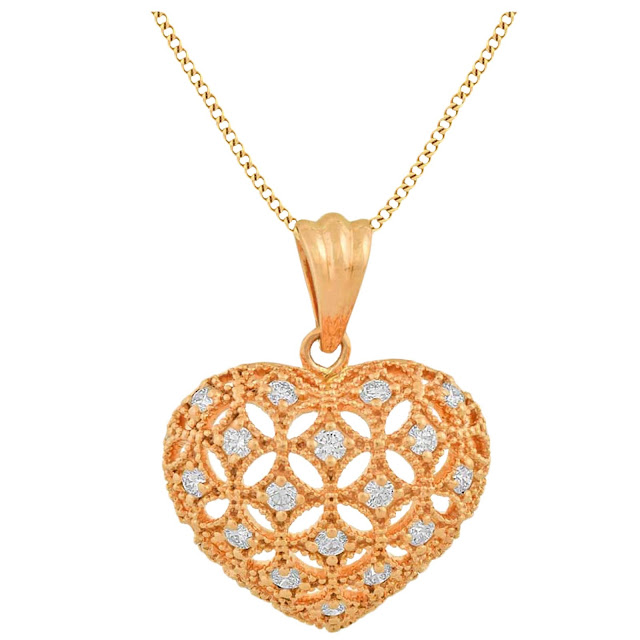 Rosegold Heart Pendant by Velvetcase.com