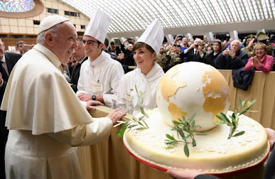 Pope and birthday cake