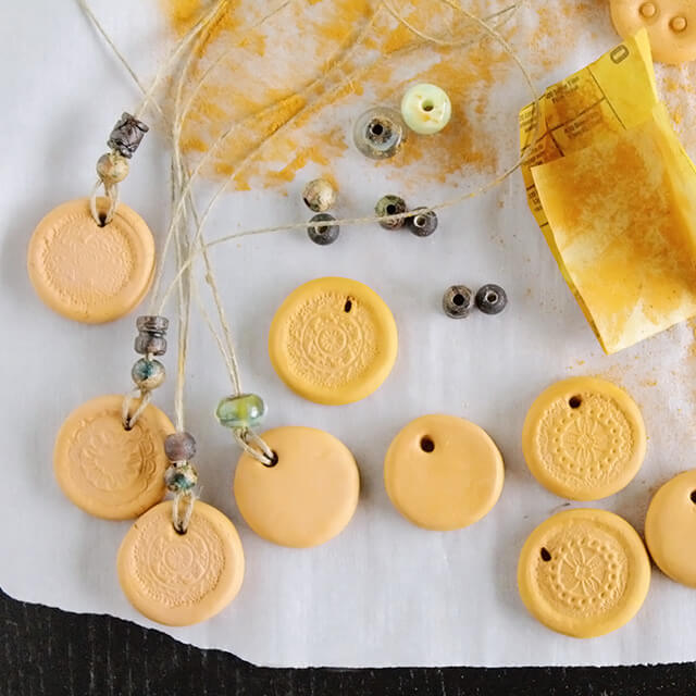DIY PROJECT | HOW TO MAKE PENDANT NECKLACES FROM AIR DRY CLAY - YouTube