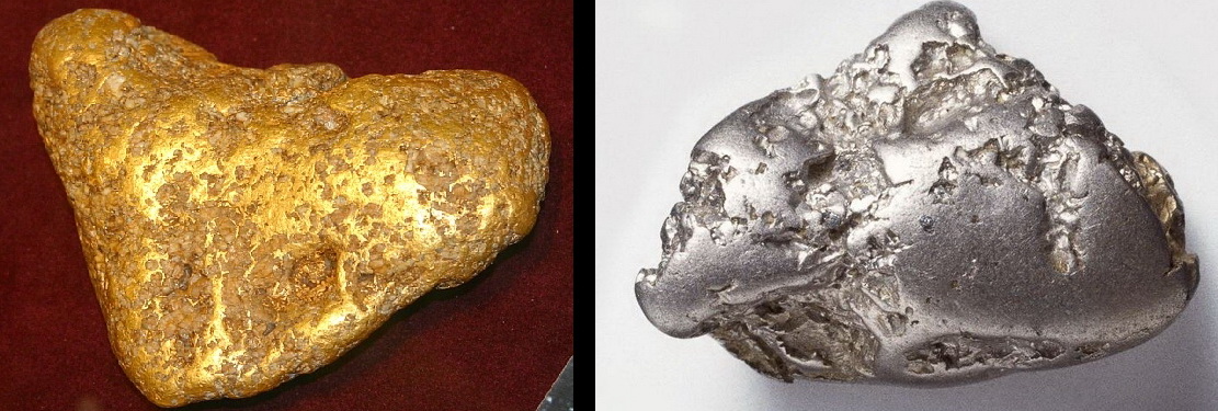 Raw Gold Nugget and Raw Platinum Ore. Raw Gold Nugget and Raw Platinum Ore.