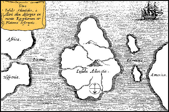 Athanasius Kircher's Map of Atlantis (ca. 1669)