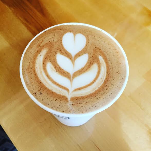 Coffee love: cafe mocha at local coffee shop Hansa Coffee Roasters.