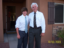 Our Grandson Jake and Grandpa Jerry on their way to Saturday General Priesthood Meeting together
