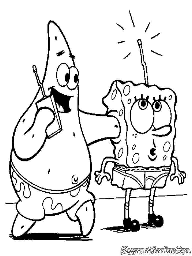 Mewarnai SpongeBob SquarePants Mewarnai Gambar 