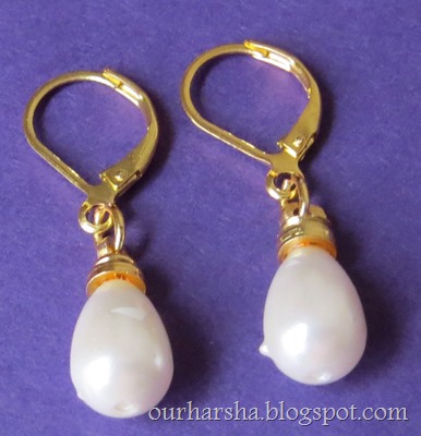 White Pearl Lever Back Earrings (1)