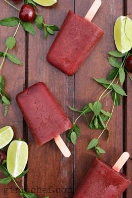 Cherry Mojito Ice Pops