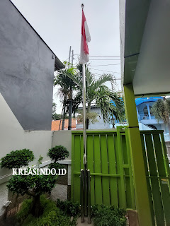 Hasil Pembuatan Tiang Bendera Stainless Pesanan Bu Maharina di Cempaka Putih Jakarta