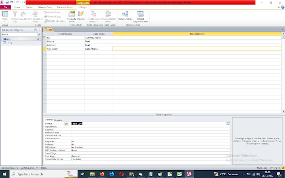 Design view microsoft access