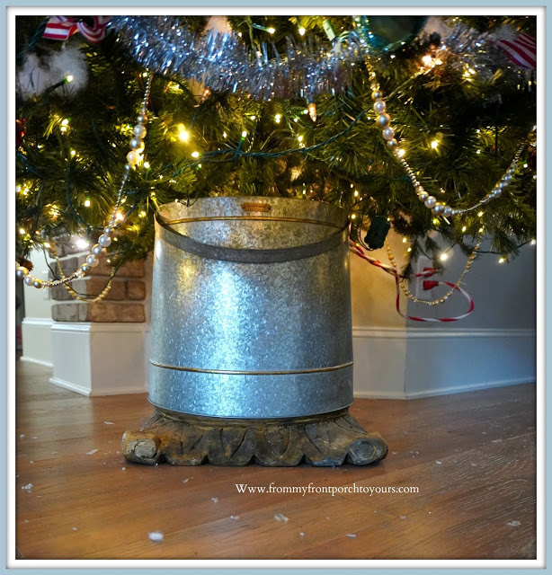 DIY -Christmas -Tree -Stand-Hearth & Hand-Galvanized-Bin-From My Front Porch To Yours