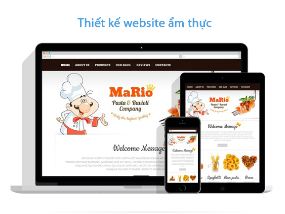 Thiết kế web ẩm thực giá rẻ