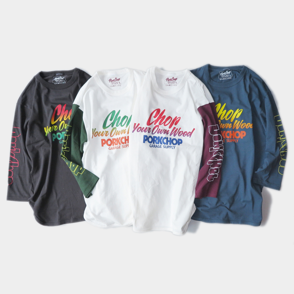 PORKCHOP GARAGE SUPPLY CHOP YOUR OWN WOOD BASEBALL TEE TRUMPS FASTLANE 広島