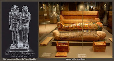 King Menkaura and queen. Ancient Egypt. Museum of Fine Arts, Boston. by Travis Simpkins