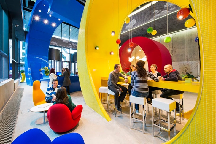 Lobby coffee shop in Google office in Dublin 