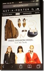 Netaporter Home Page on Iphone Responsive Web Design