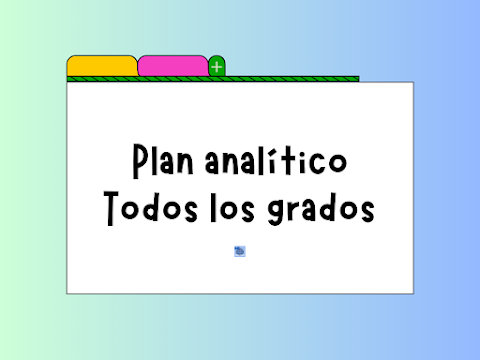 Plan analítico para todos los grados