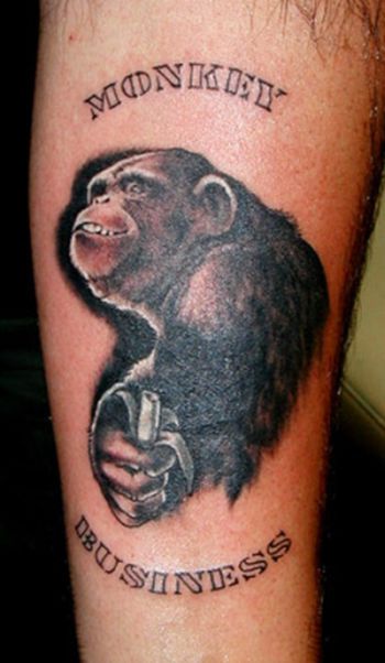 Funny monkey tattoos Curious Funny Photos Pictures