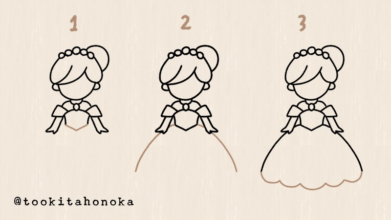 シンデレラのイラストの簡単かわいい描き方 童話 手書き ボールペン 手帳用 遠北ほのかのイラストサイト シンデレラのイラストの簡単かわいい描き方 童話 手書き ボールペン 手帳用 遠北ほのかのイラストサイト