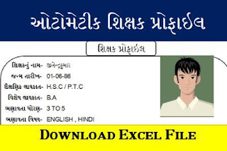 Automatic Teacher Profile Excel file
