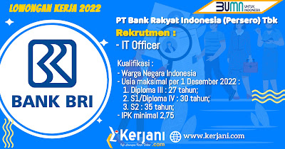 Pembukaan Rekrutmen Bersama BUMN PT Bank Rakyat Indonesia (Persero) Tbk