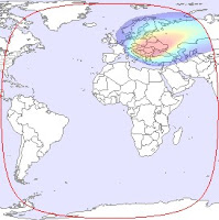 Footprint Map Amos 3 at 4.0°W