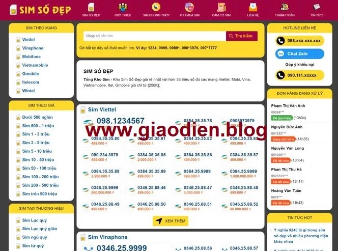 Theme Blogger bán sim số đẹp