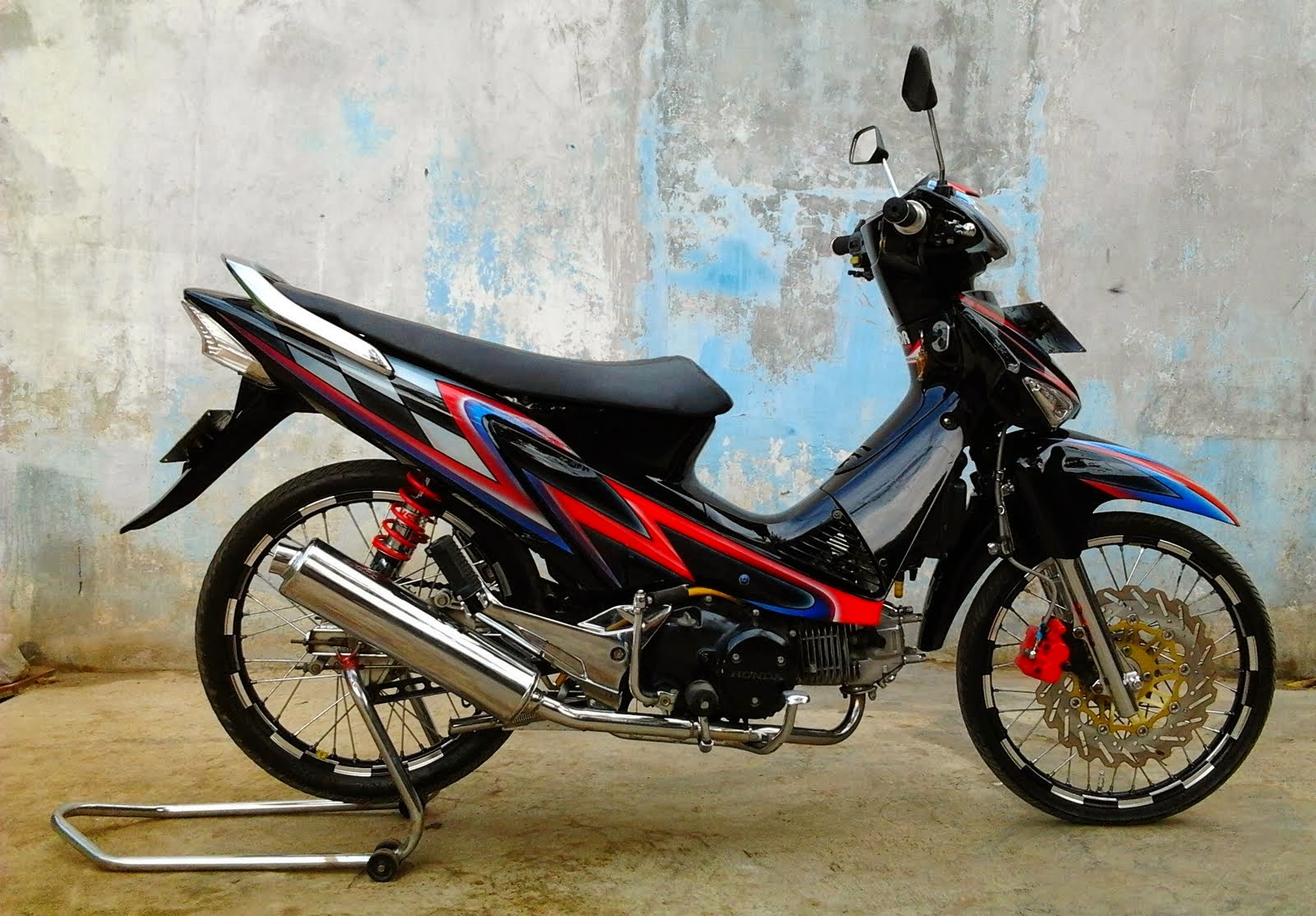 92 Modifikasi Motor Supra X 125 Warna Merah Hitam Terkeren