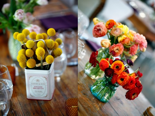  find vintage tins for eclectic center pieces will be the next fun task