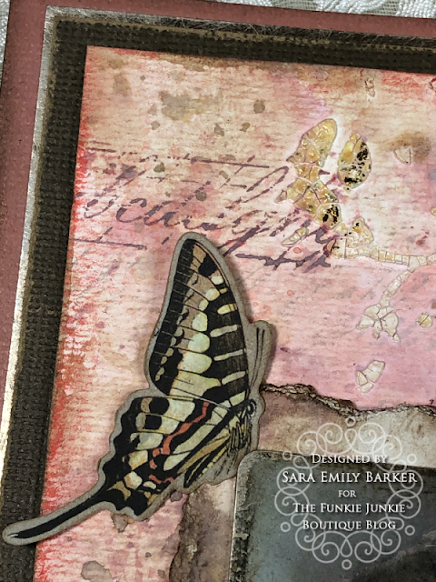 Sara Emily Barker https://sarascloset1.blogspot.com/2020/05/vintage-pink-inspiration.html Mixed Media Card #timholtz #stampersanonymous #rangerdistress #ideaology  2