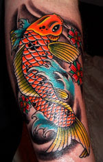 Orange and Yellow Fish Tattoo