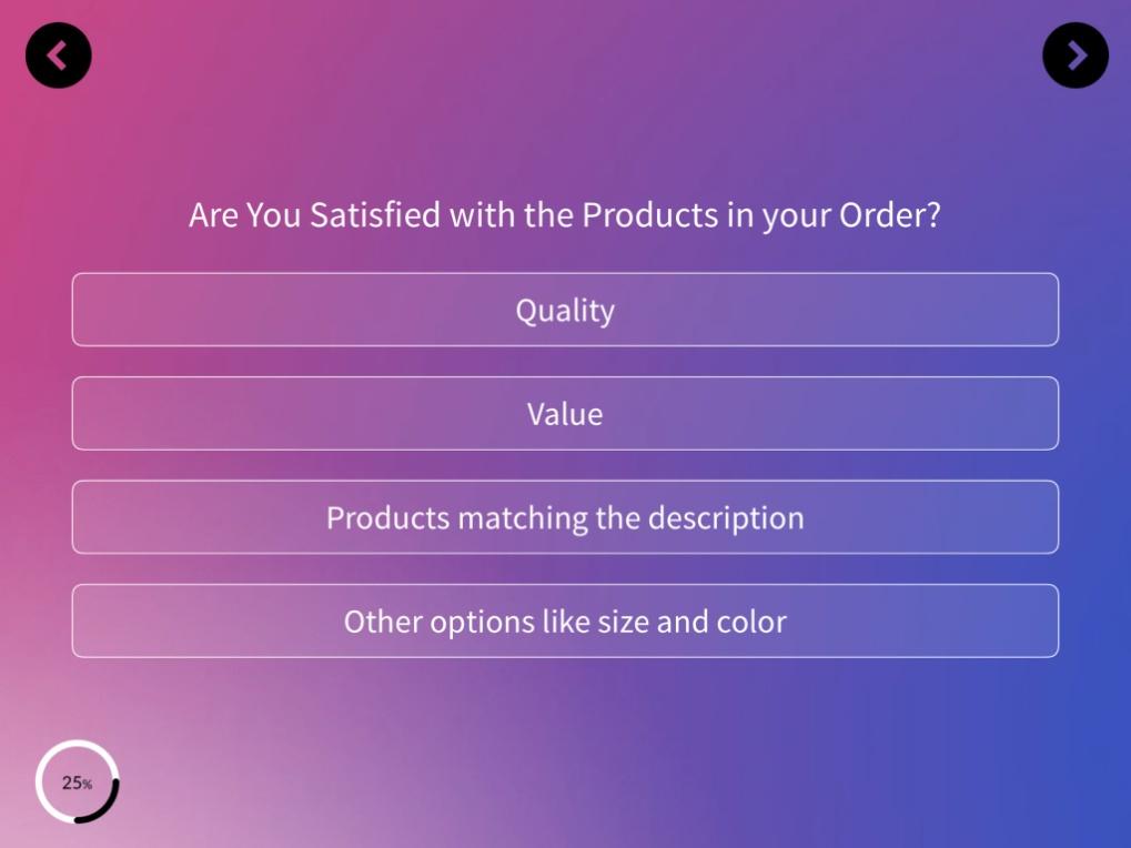 Example of post-purchase feedback form template:
