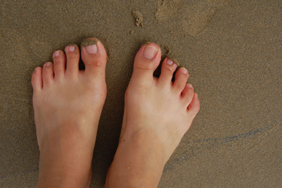 toes in the sand