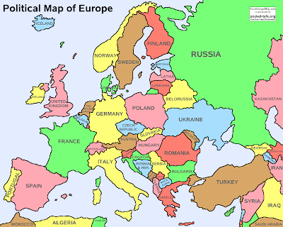 Mappa di Europa Politica Regione