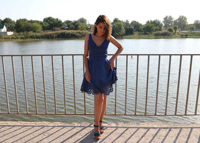 Hollow Out Strappy Flare Dress