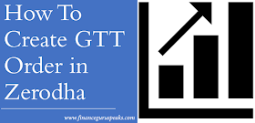 How To Place GTT Buy Order in Zerodha