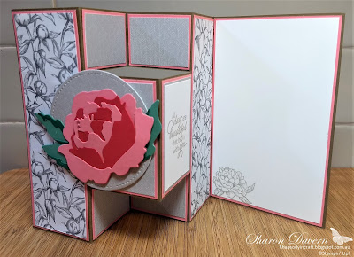 Rhapsody in Craft, Flirty Flamingo, Prized Peony, Floral Essence, Friendship card, Fancy fold, Creative Fold, #colourcreationsshowcase, Stampin' Up!, #loveitchopit