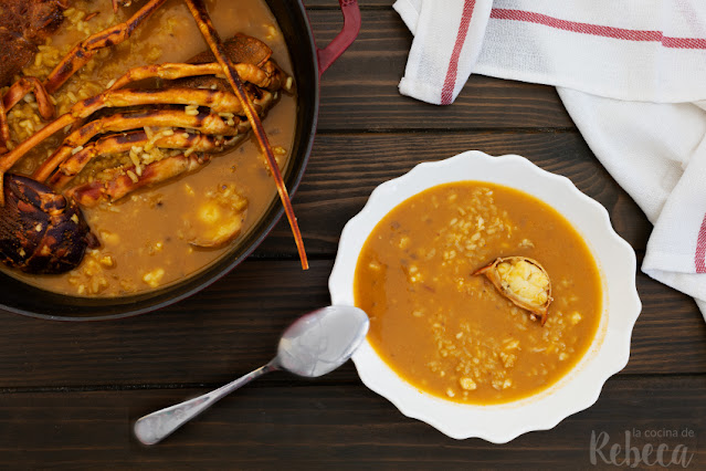 Arroz caldoso con langosta