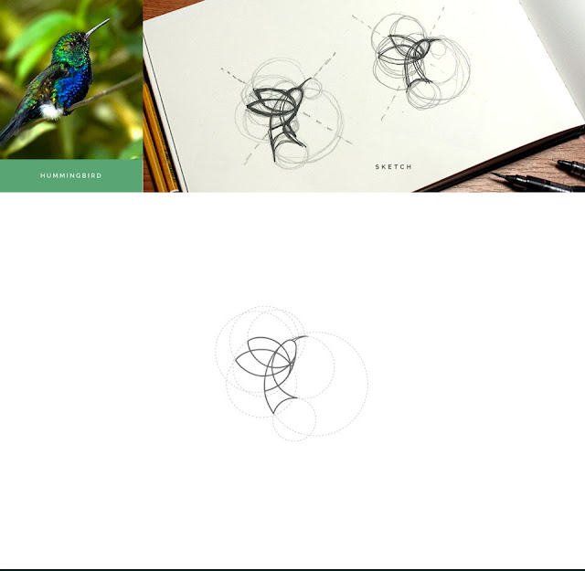 Siete hermosos logotipos de animales basados en geometría circular