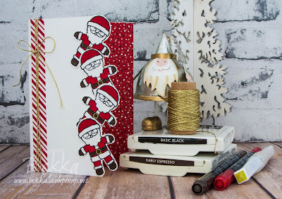 Tumbling Santa Card Made Using Cookie Cutter Christmas from Stampin' Up! UK - buy yours here