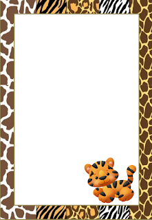 Jungle Babies: Free Printable Frames, Invitations, Cards or Labels. 