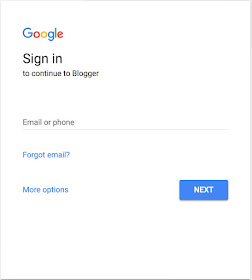 google blogger sign-in screen